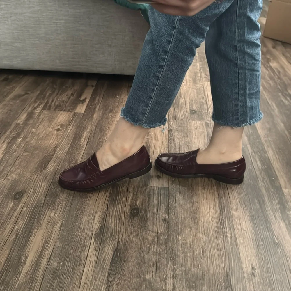 J. Crew rare Burgundy Winona penny loafers in spazzolato Italian leather